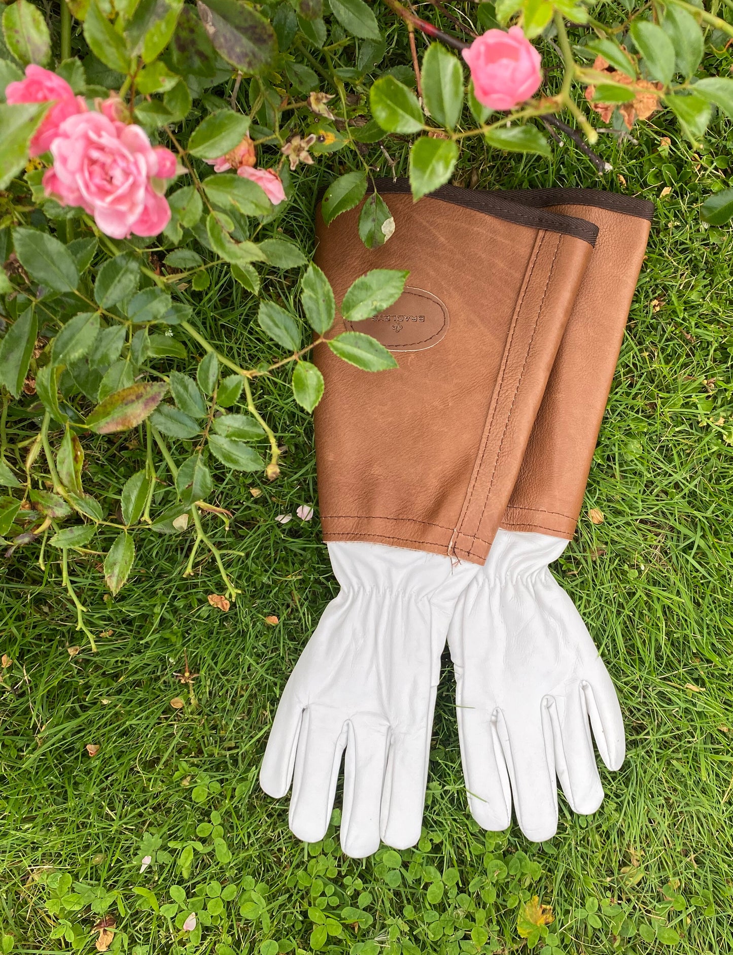 Rosenhandske, brunt skaft, str. S