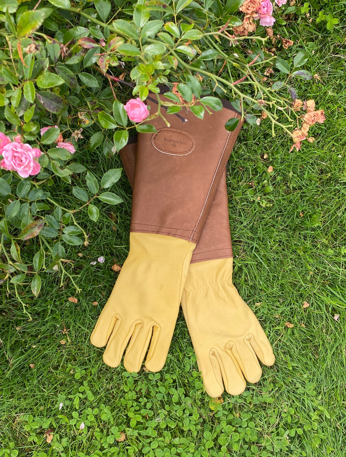 Rosenhandske, brunt skaft, str. L