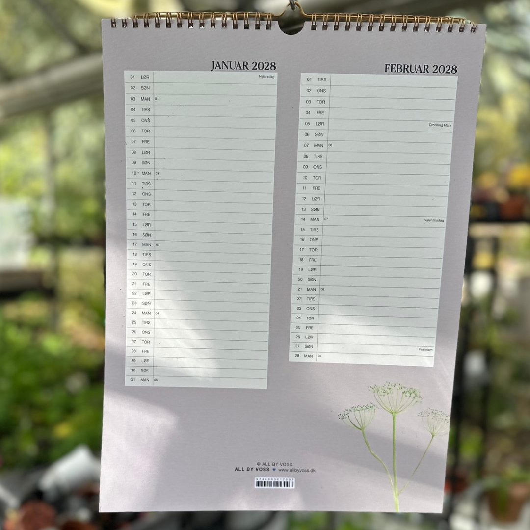 Familiekalender 2027 – Akvareller af Annemette Voss Fridthjof