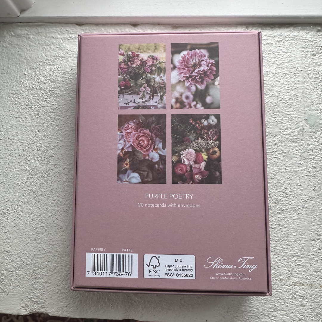 Kortæske med sommerblomster – 20 kort