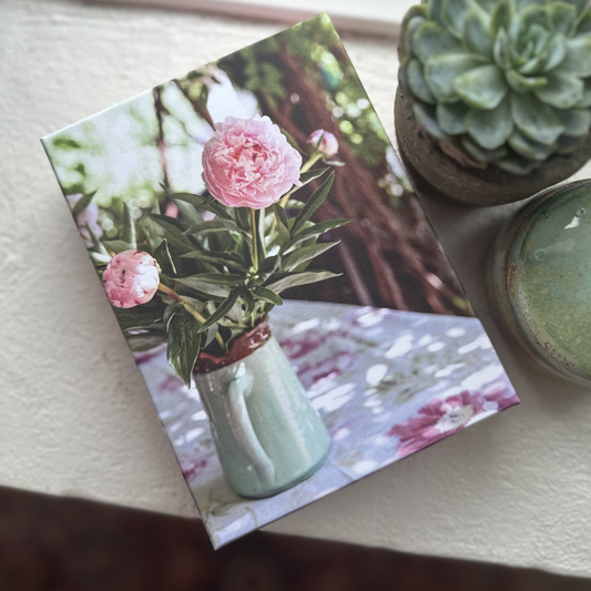 Kortæske med pæoner og roser – 20 kort