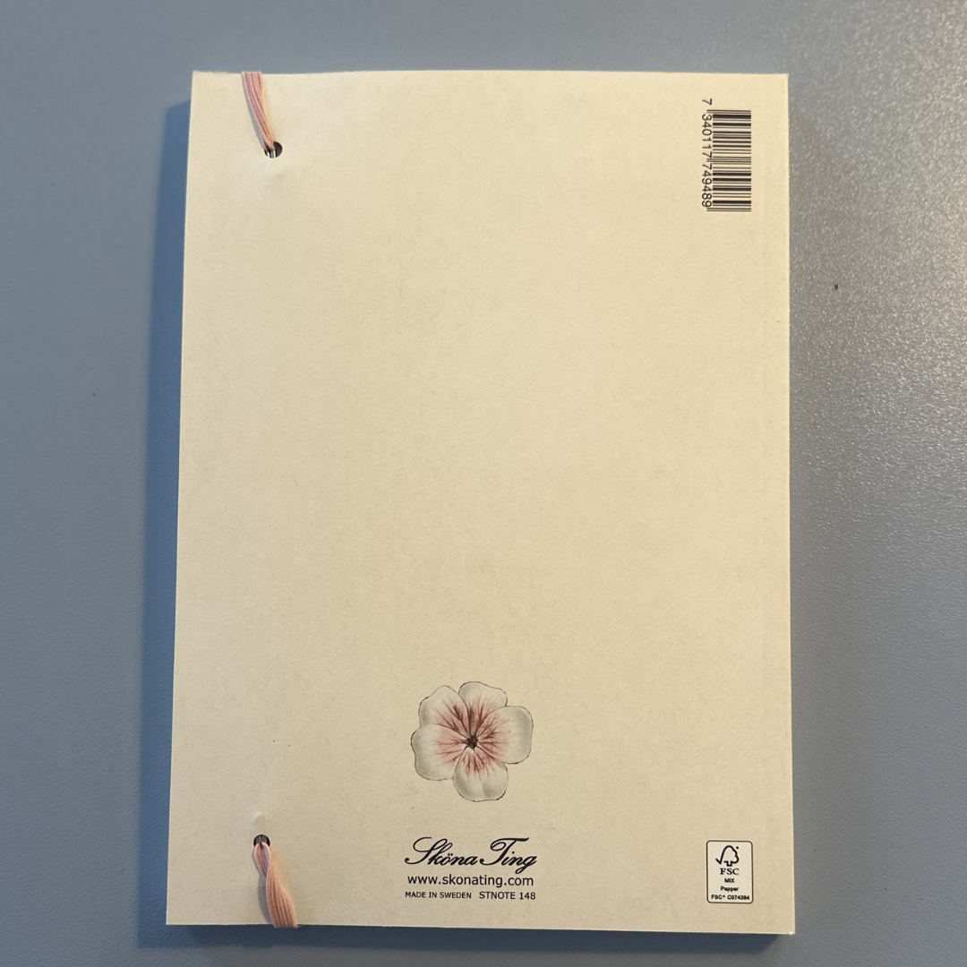 Notesbog med pelargonie
